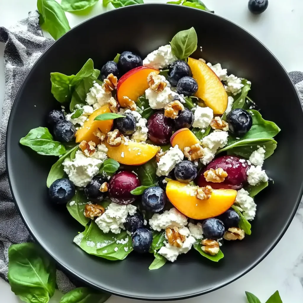 Blueberry Peach Feta Salad