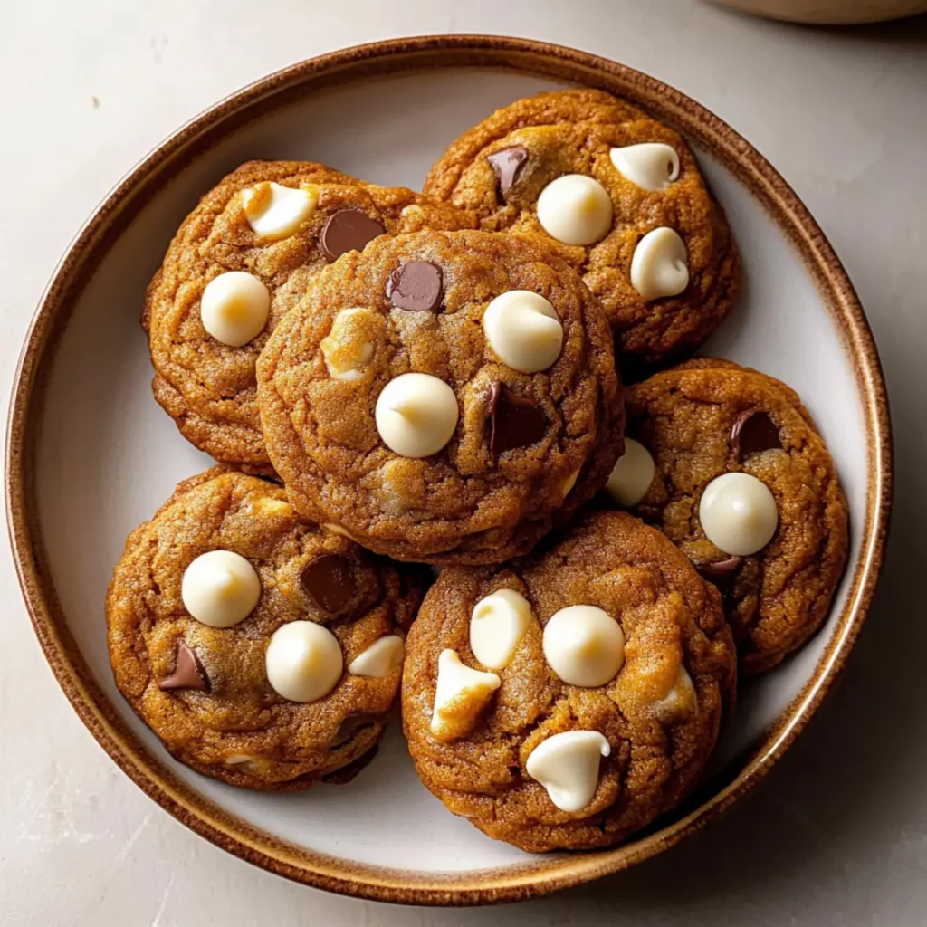 Pumpkin Spice Double Chip Cookies