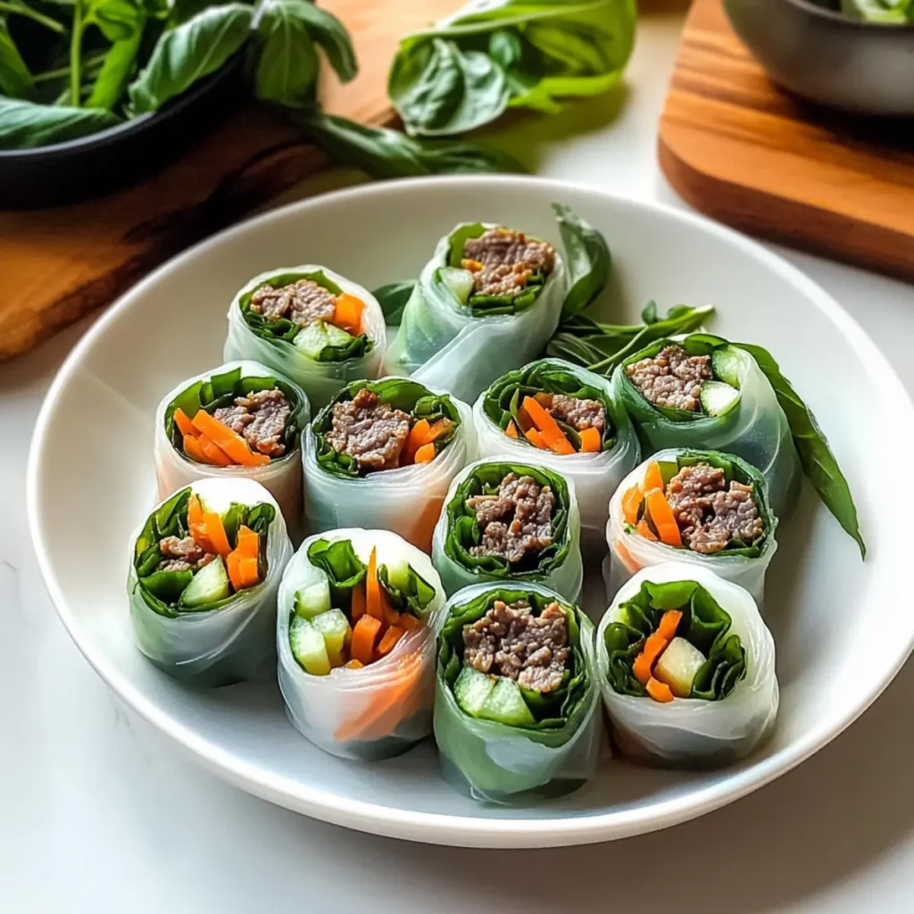 Thai Basil Beef Rolls