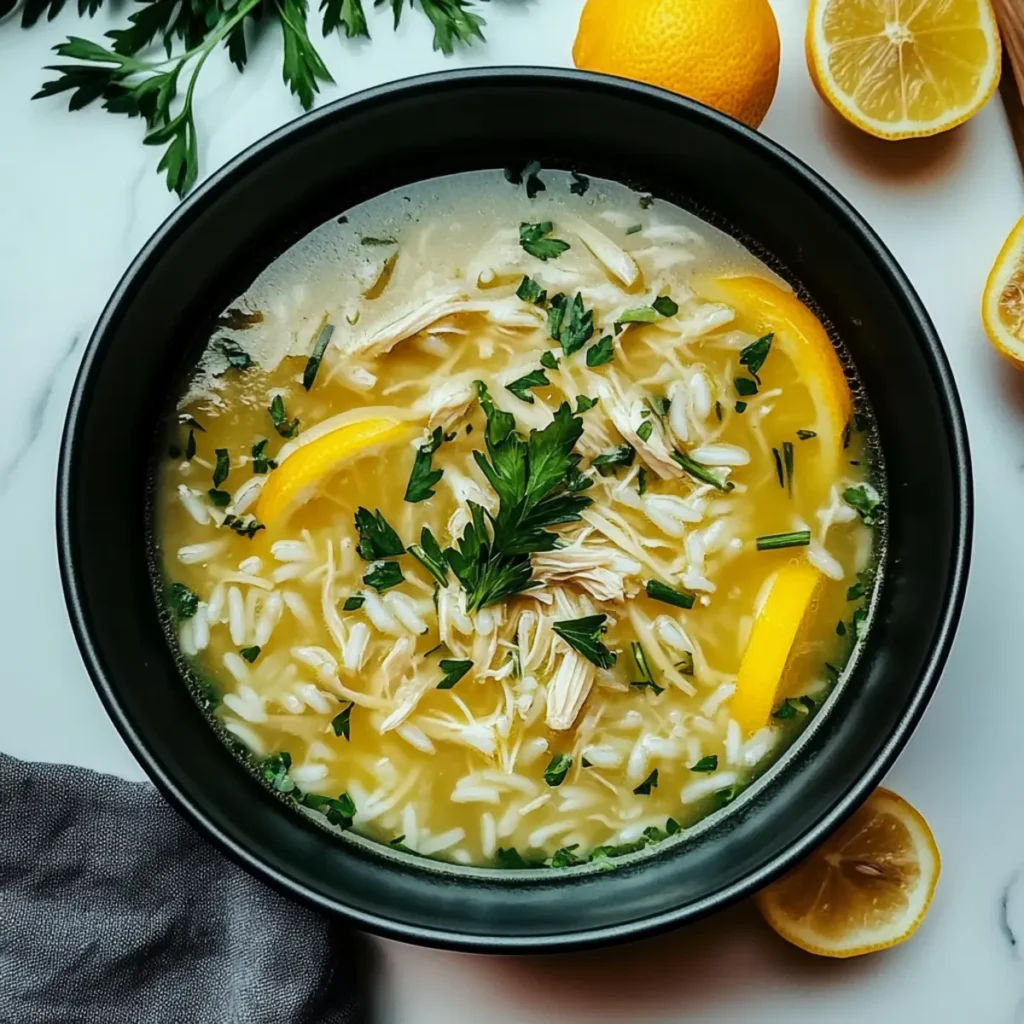 Lemon Ginger Turmeric Chicken and Rice Soup