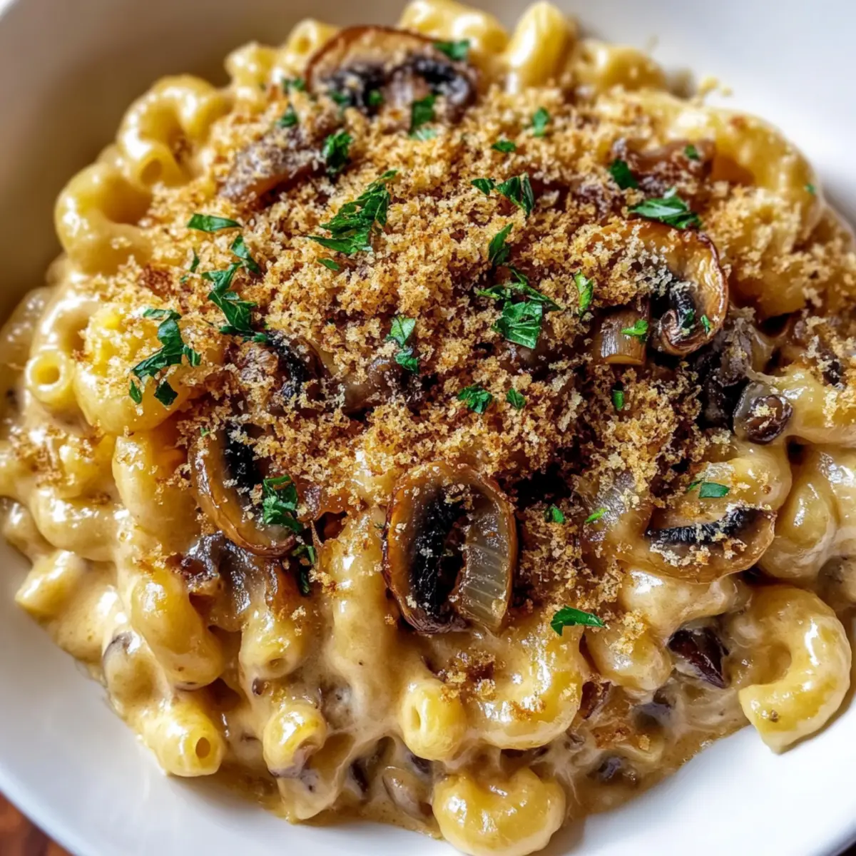 Balsamic Caramelized Onion Mushroom Mac ‘n’ Cheese