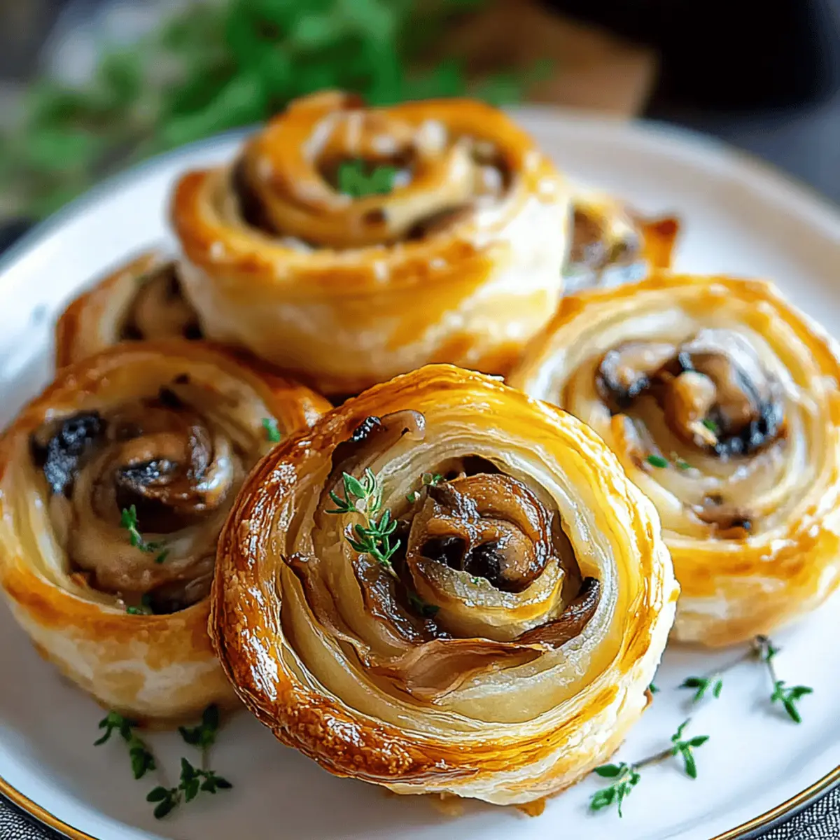 Mushroom Puff Pastry Pinwheels