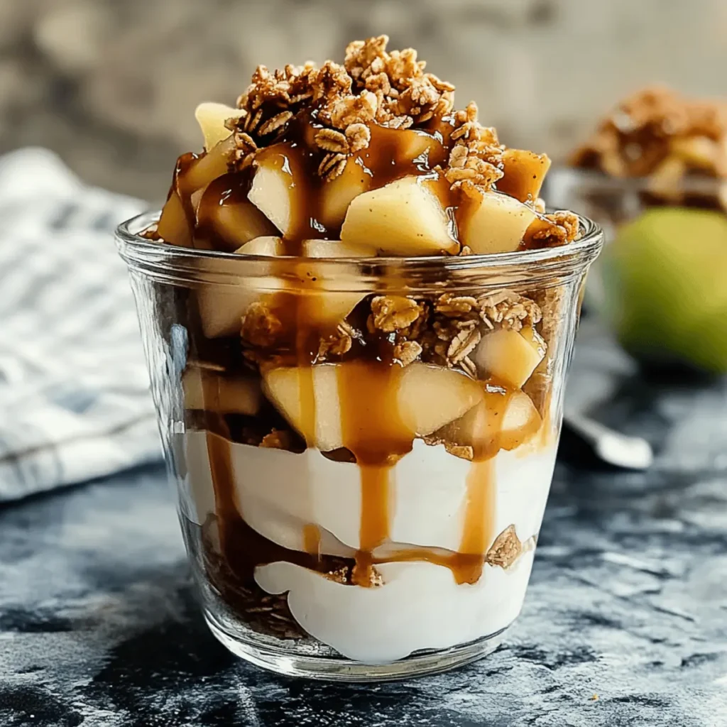 Caramel Apple Crisp Yogurt Parfait