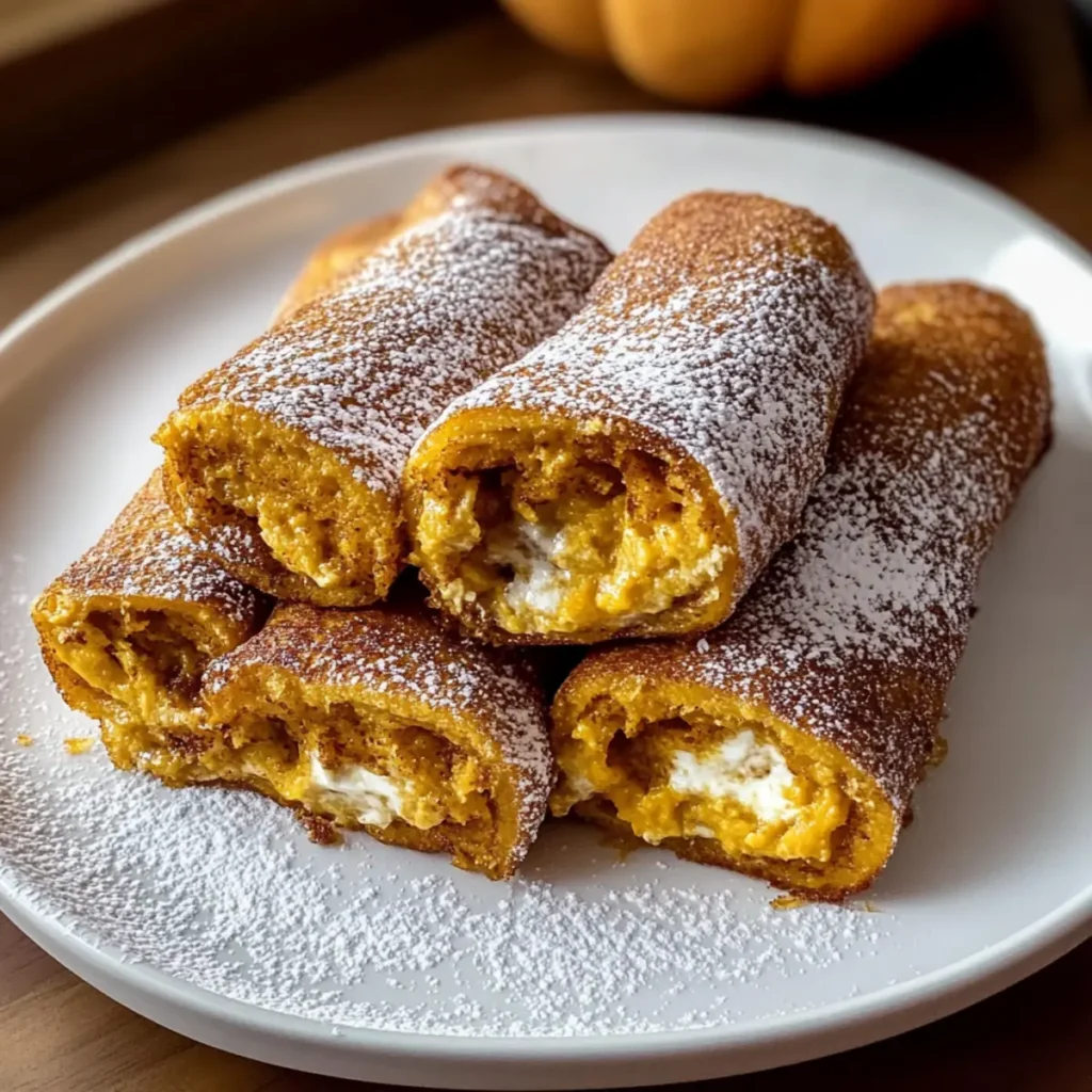 Pumpkin French Toast Roll-Ups