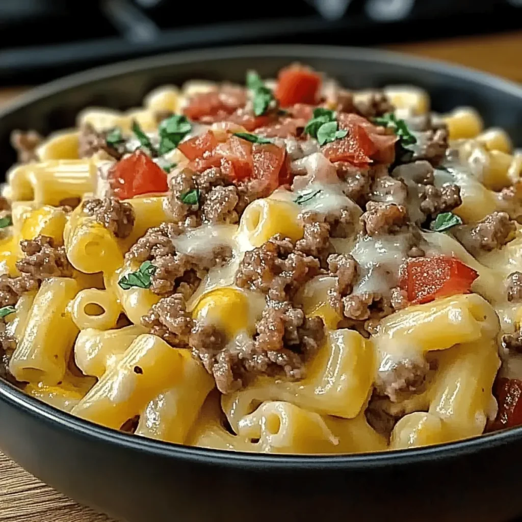 Loaded Cheeseburger Alfredo Pasta: A Creamy Comfort Dish
