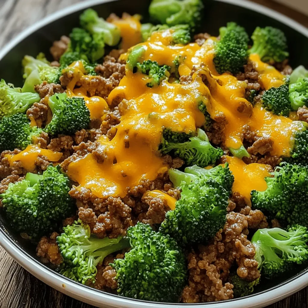 Keto Hamburger Broccoli Skillet