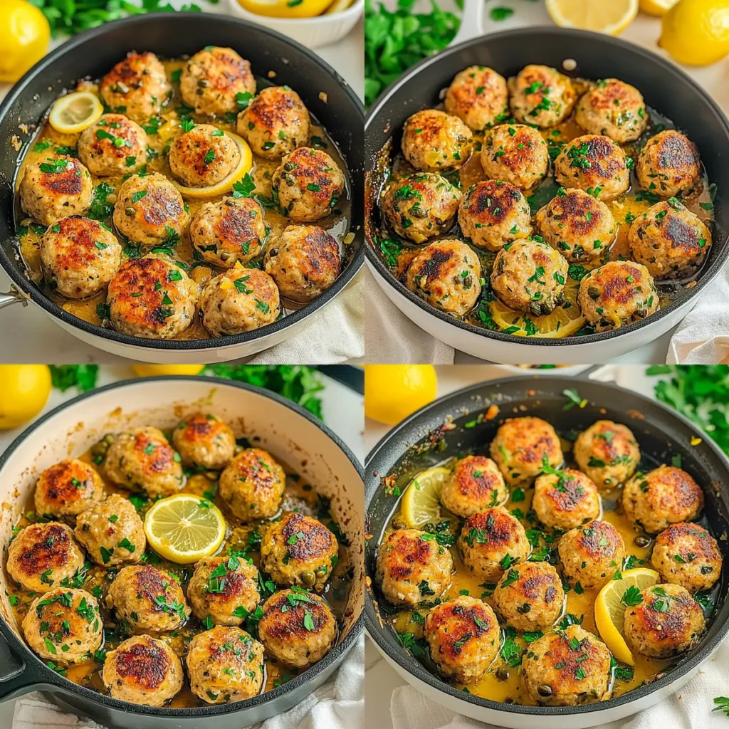 Savory Chicken Piccata Meatballs