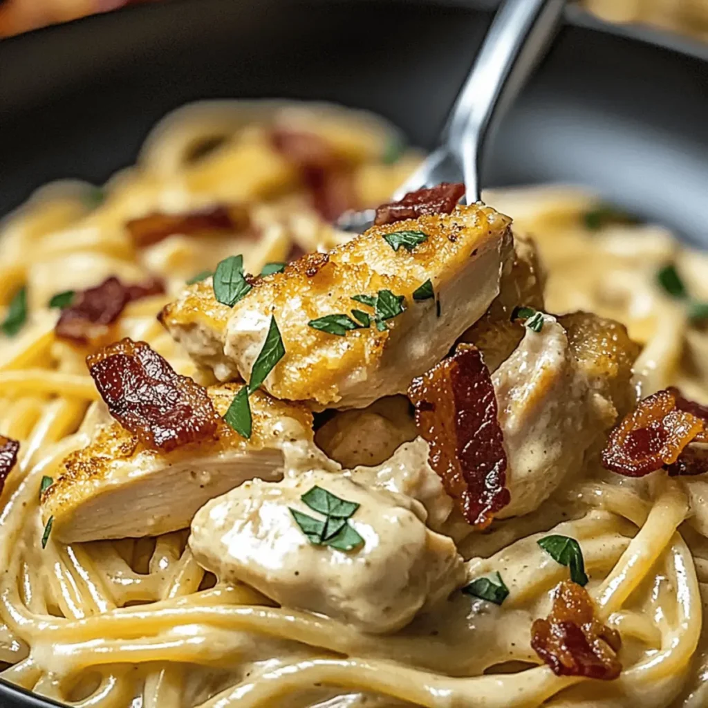 Creamy Carbonara with Crispy Chicken & Bacon Bliss