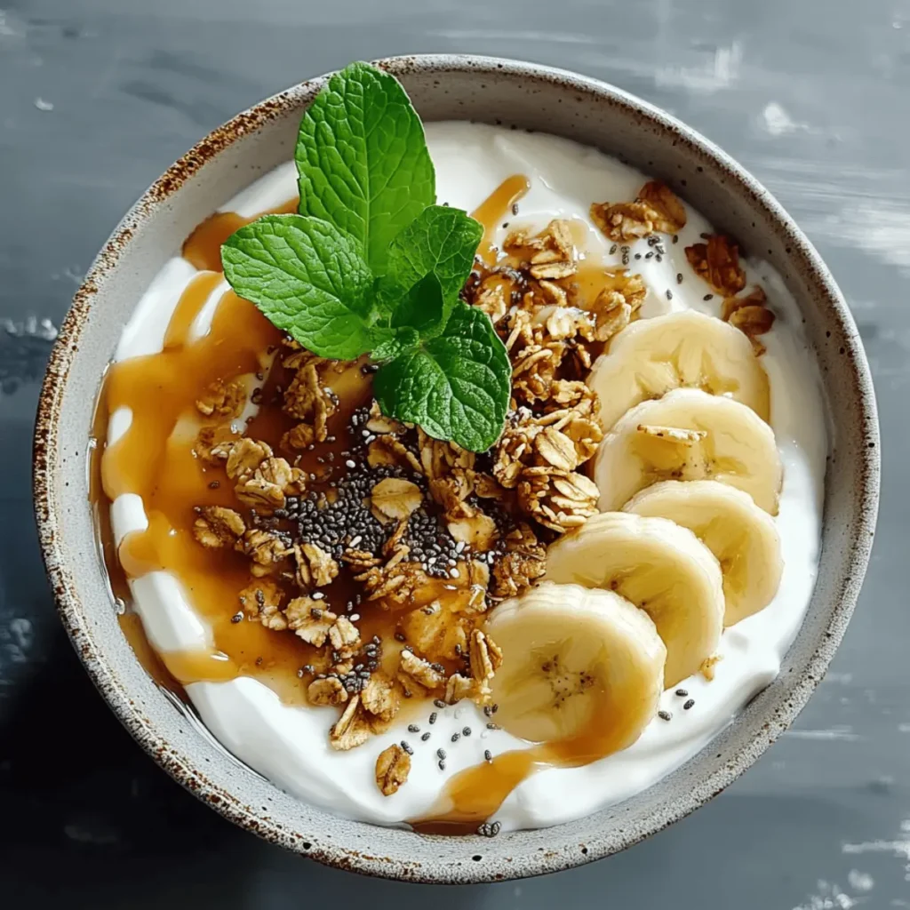 Salted Caramel Banana Yogurt Bowl