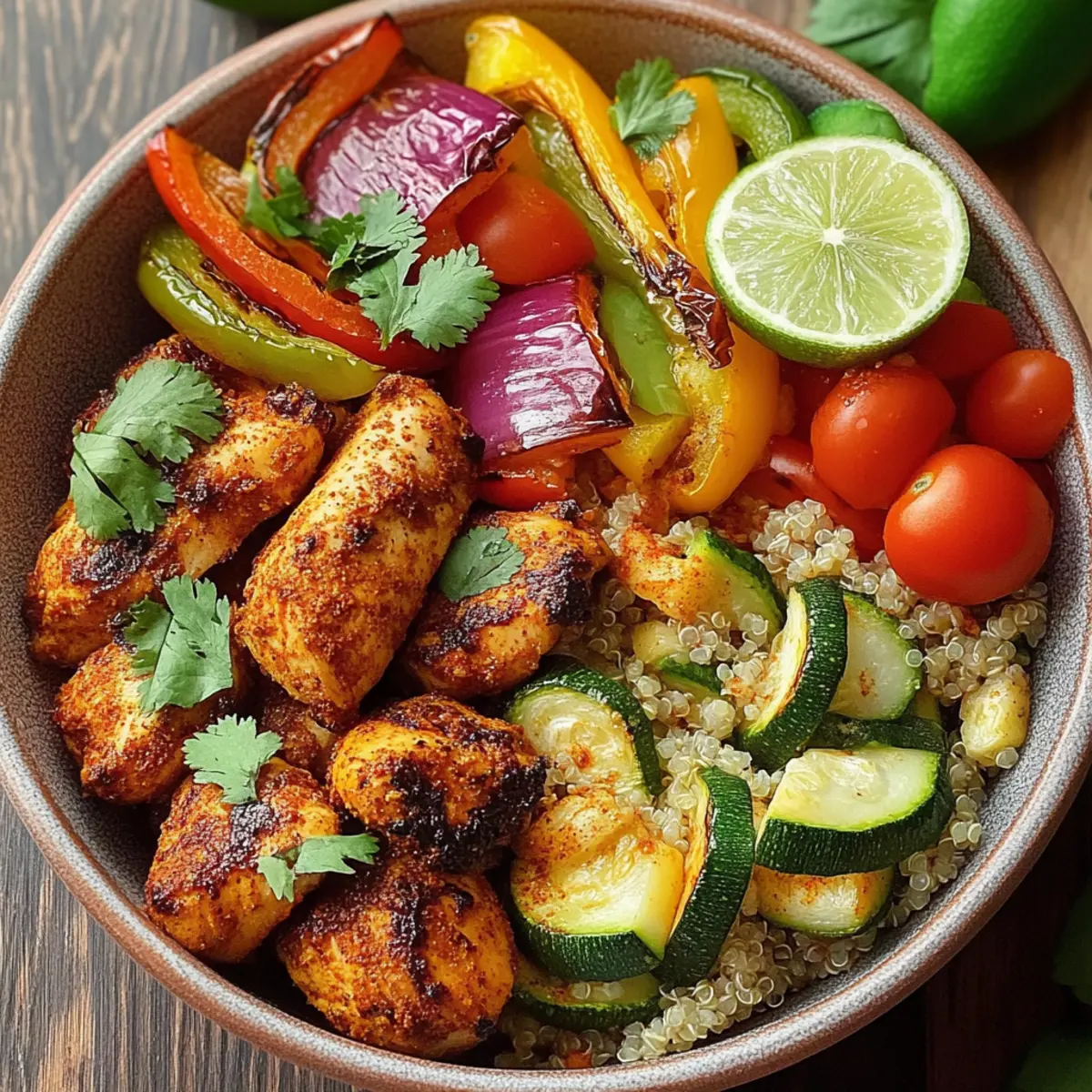 Spicy Chicken And Roasted Vegetable Bowls