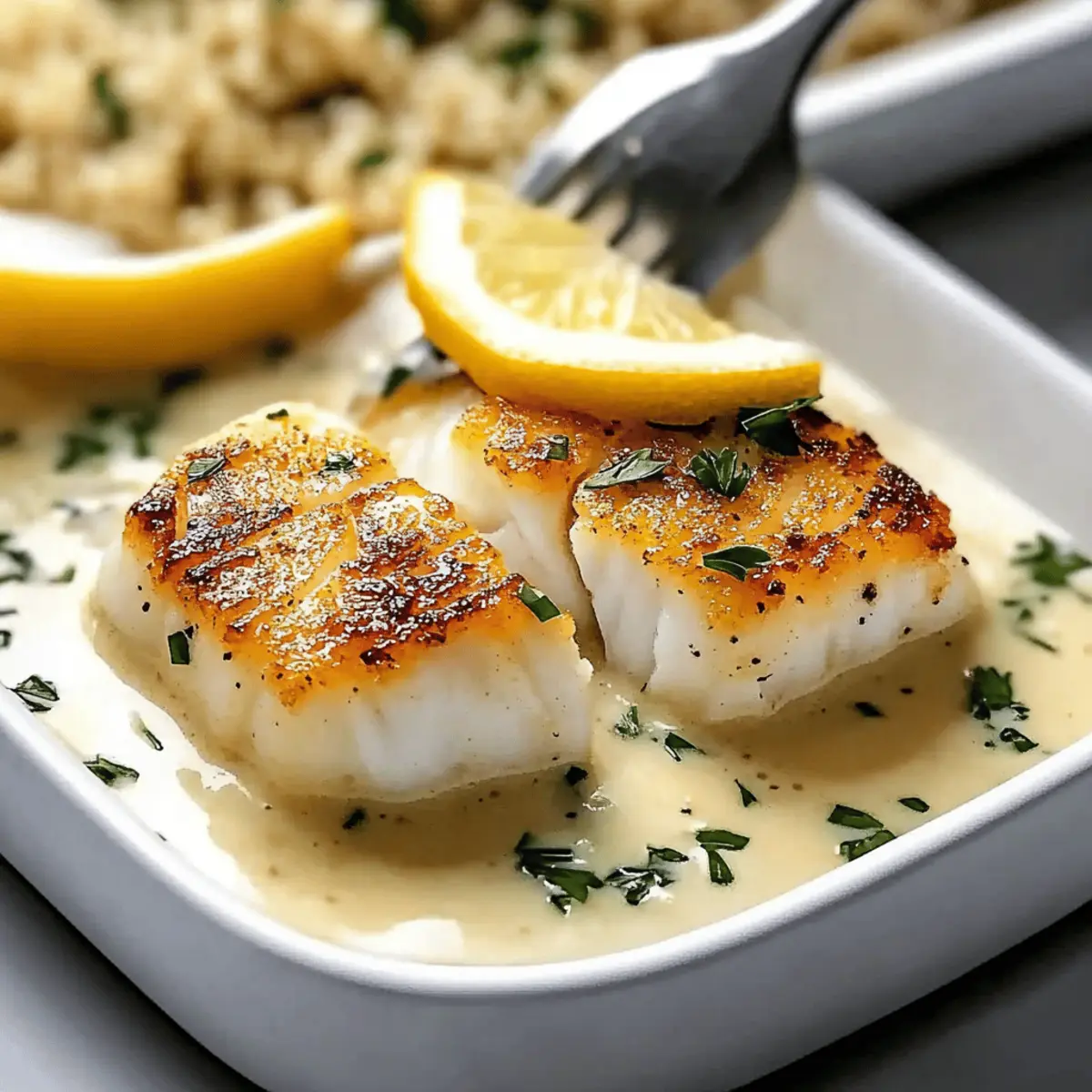Tasty Baked Cod in Coconut Lemon Cream Sauce