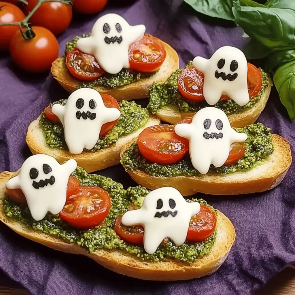 Caprese Crostini Ghosts