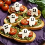 Caprese Crostini Ghosts