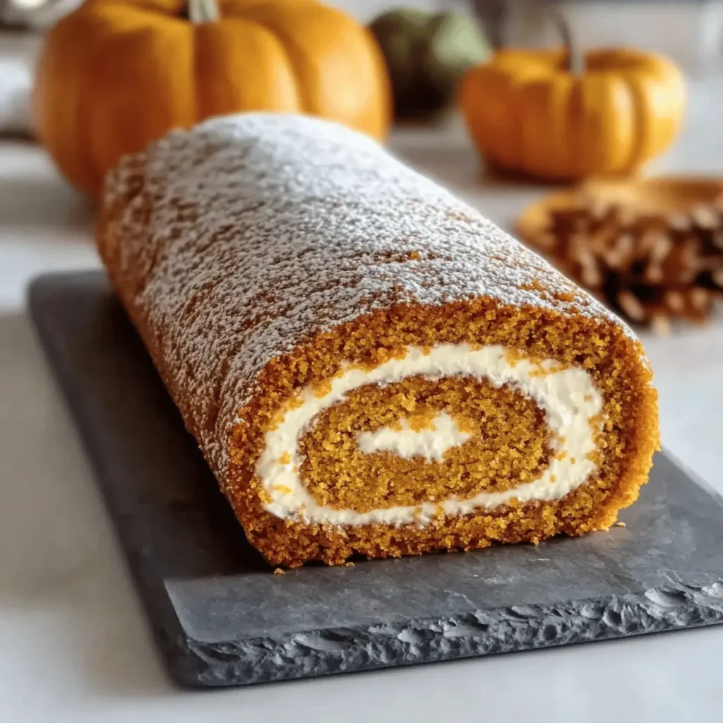 Fall Pumpkin Spice Roll Cake