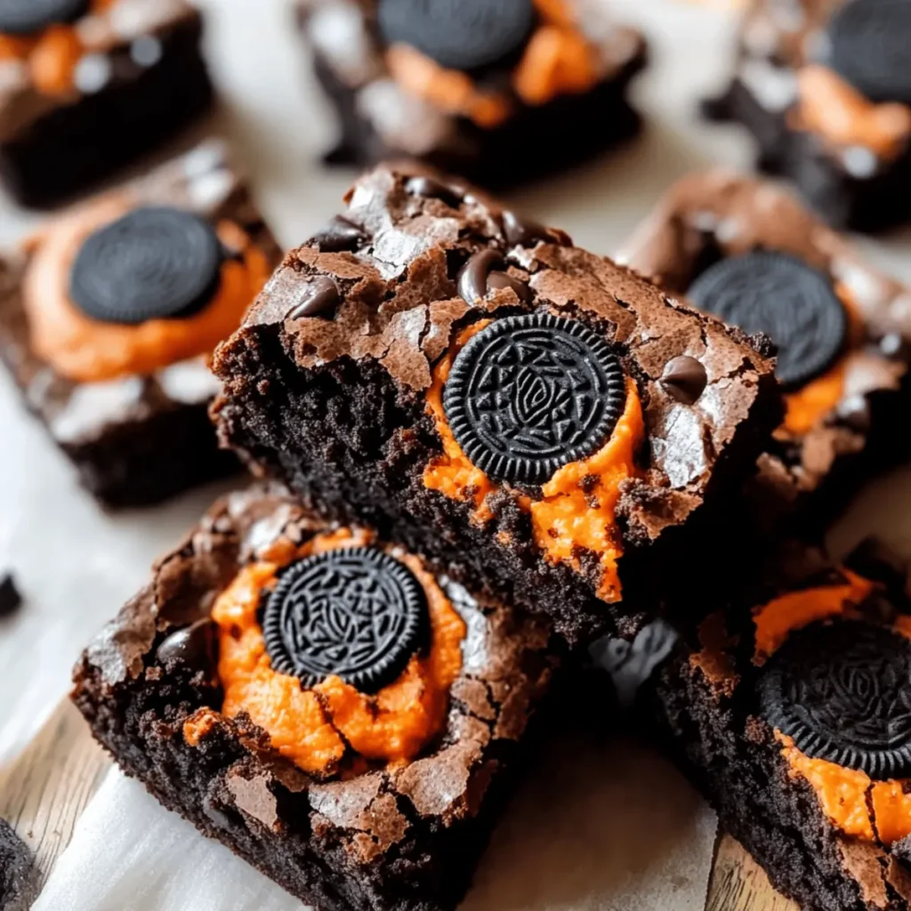 Halloween Oreo Cookie Boo Brownies