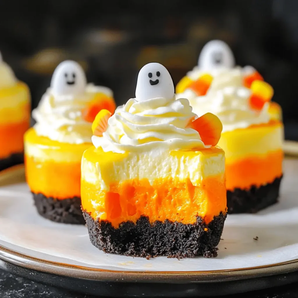 Mini Candy Corn Cheesecakes