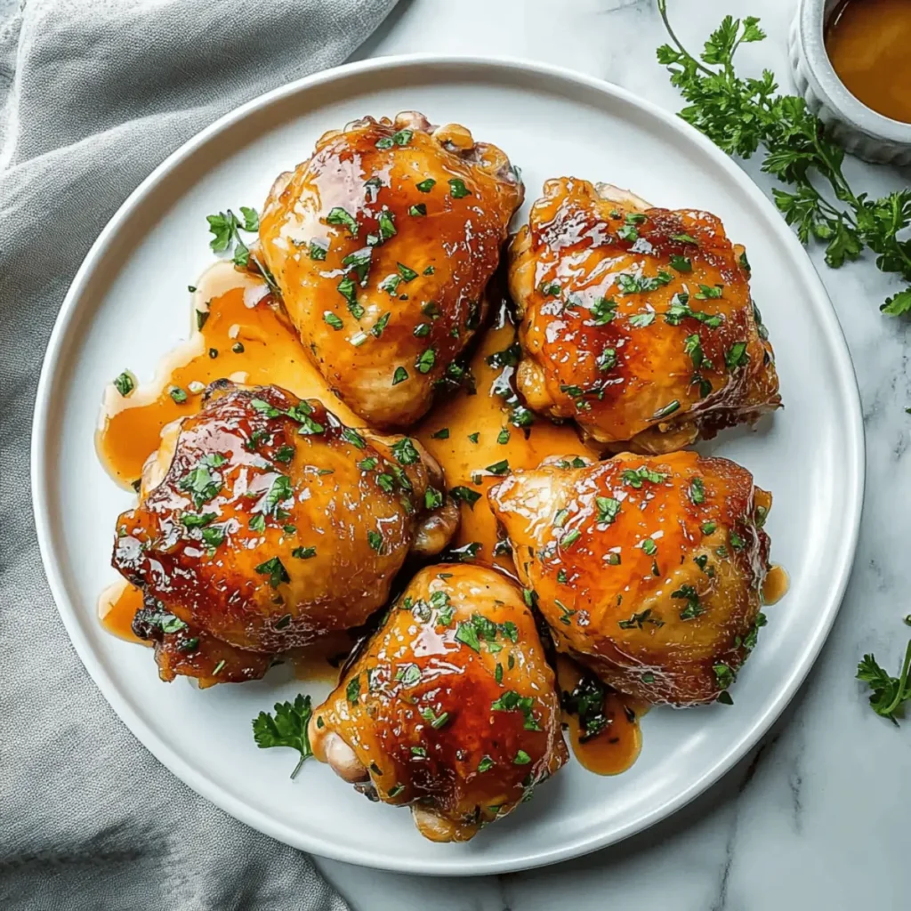 Peach Glazed Chicken Thighs