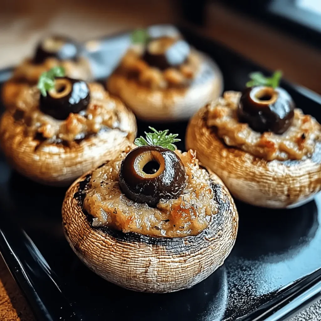 Spooky Stuffed Mushroom Eyeballs for a Fun Halloween Treat