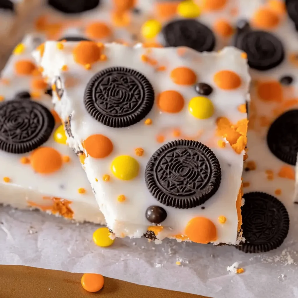 Delightful White Chocolate Halloween Oreo Bark in 5 Minutes