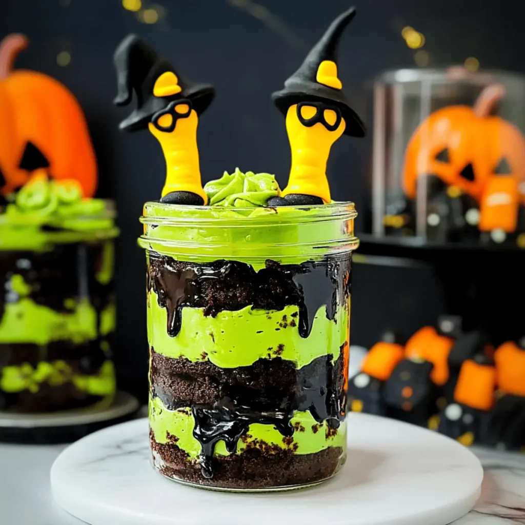 Witches' Brew Halloween Cake Jars