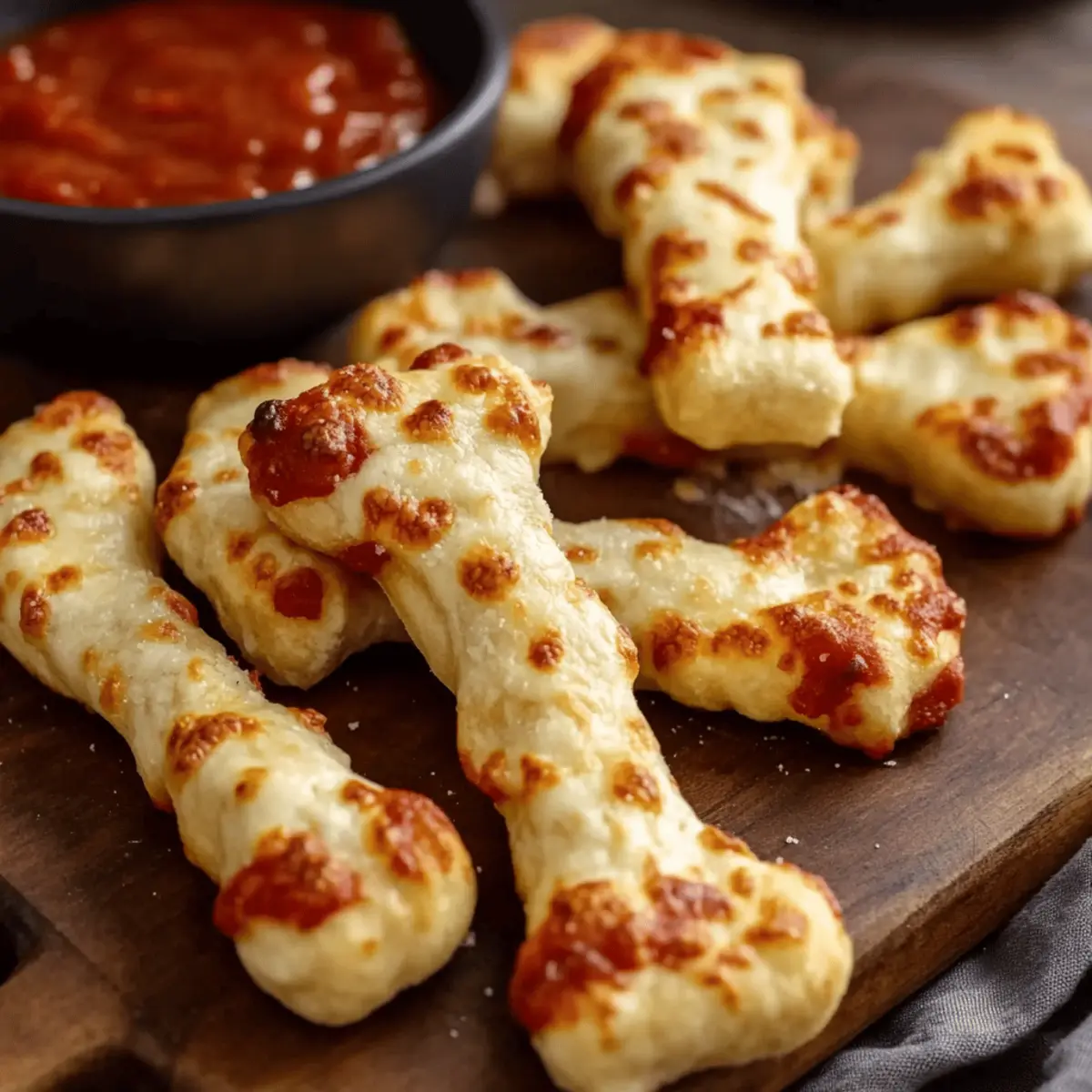 Cheesy Halloween Breadstick Bones