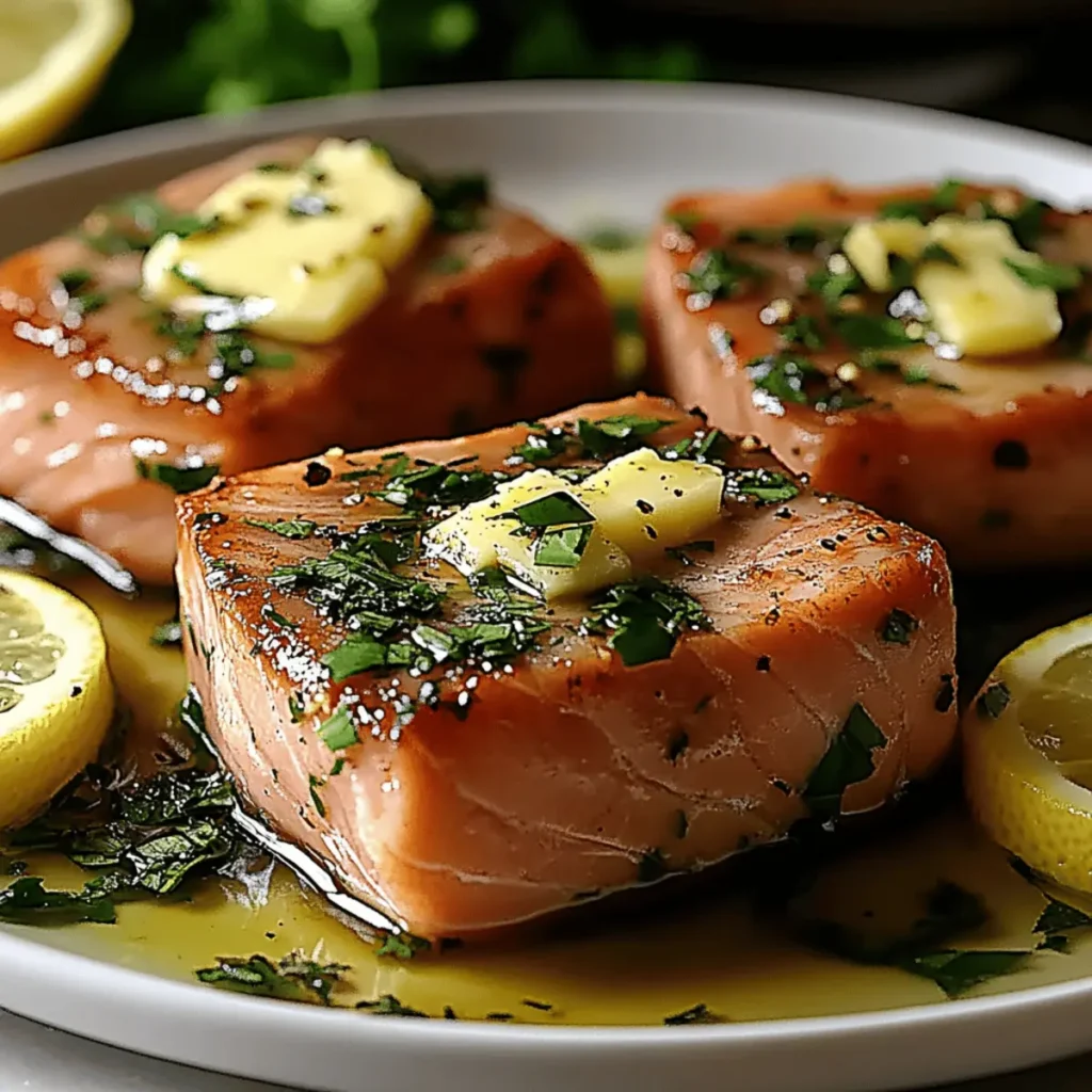 Seared Tuna Steaks with Garlic Herb Butter
