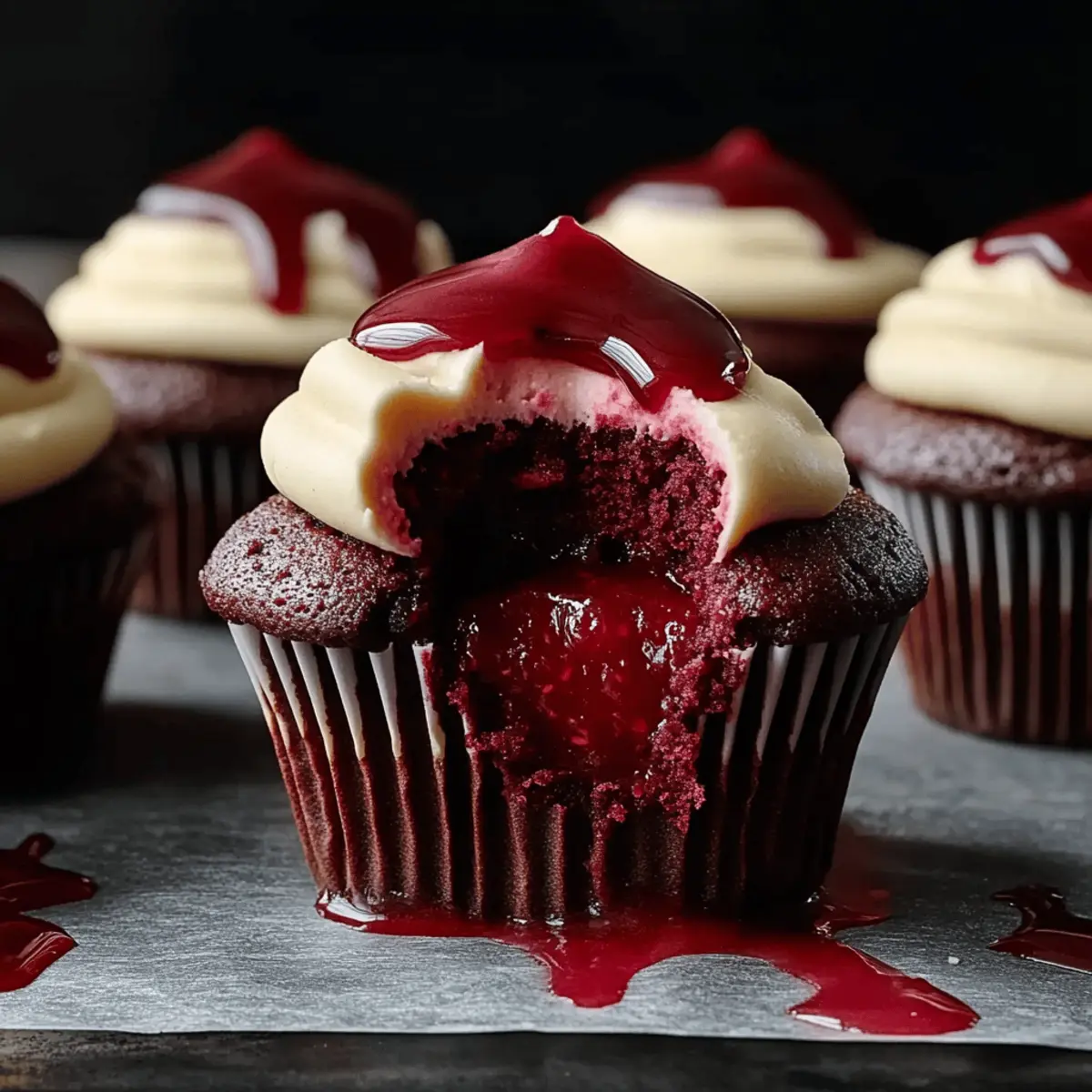Halloween Vampire Bite Cupcakes
