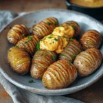 Oven-Baked Mini Hasselback Potatoes with Vegan Cajun Mayo