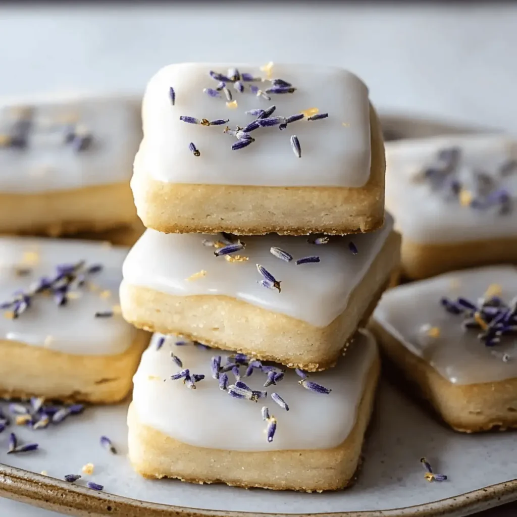 Iced Lemon Lavender Shortbread Cookies