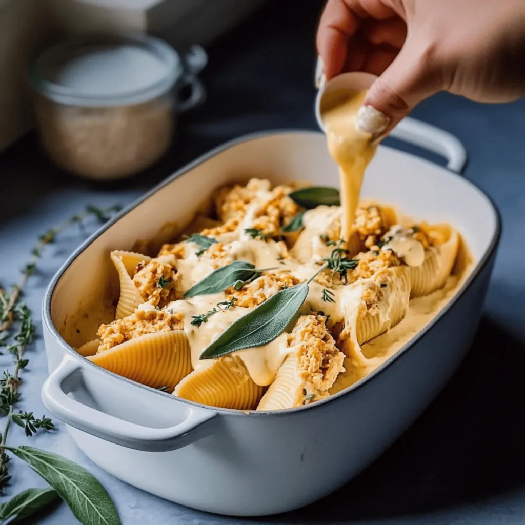 Vegan Pumpkin Ricotta Stuffed Shells