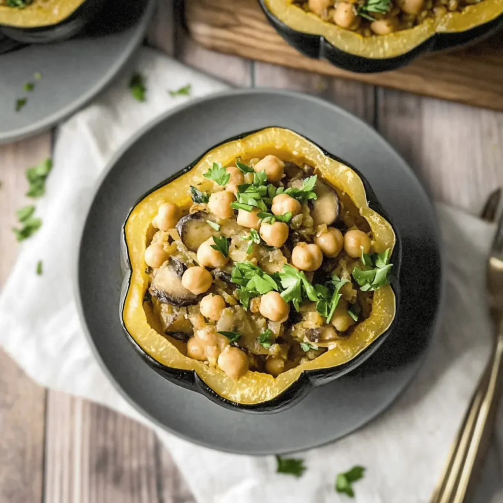 Curried Chickpea Stuffed Acorn Squash