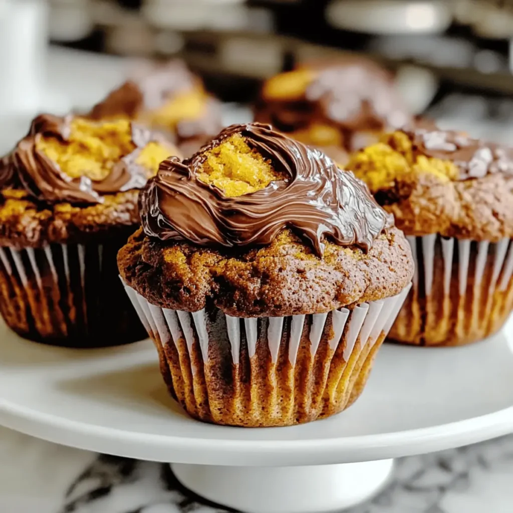 Nutella Swirl Pumpkin Muffins
