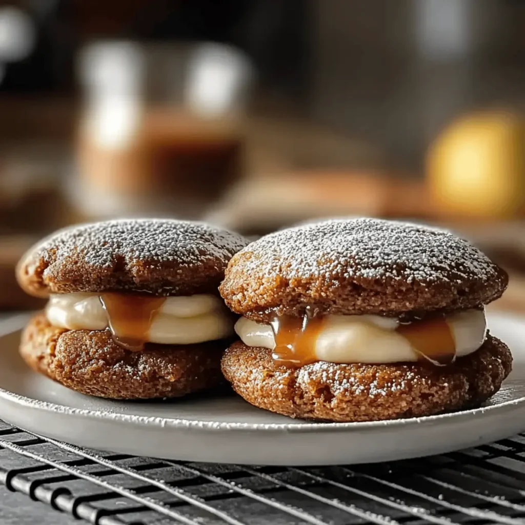 Apple Cider Whoopie Pie Cookies with Caramel