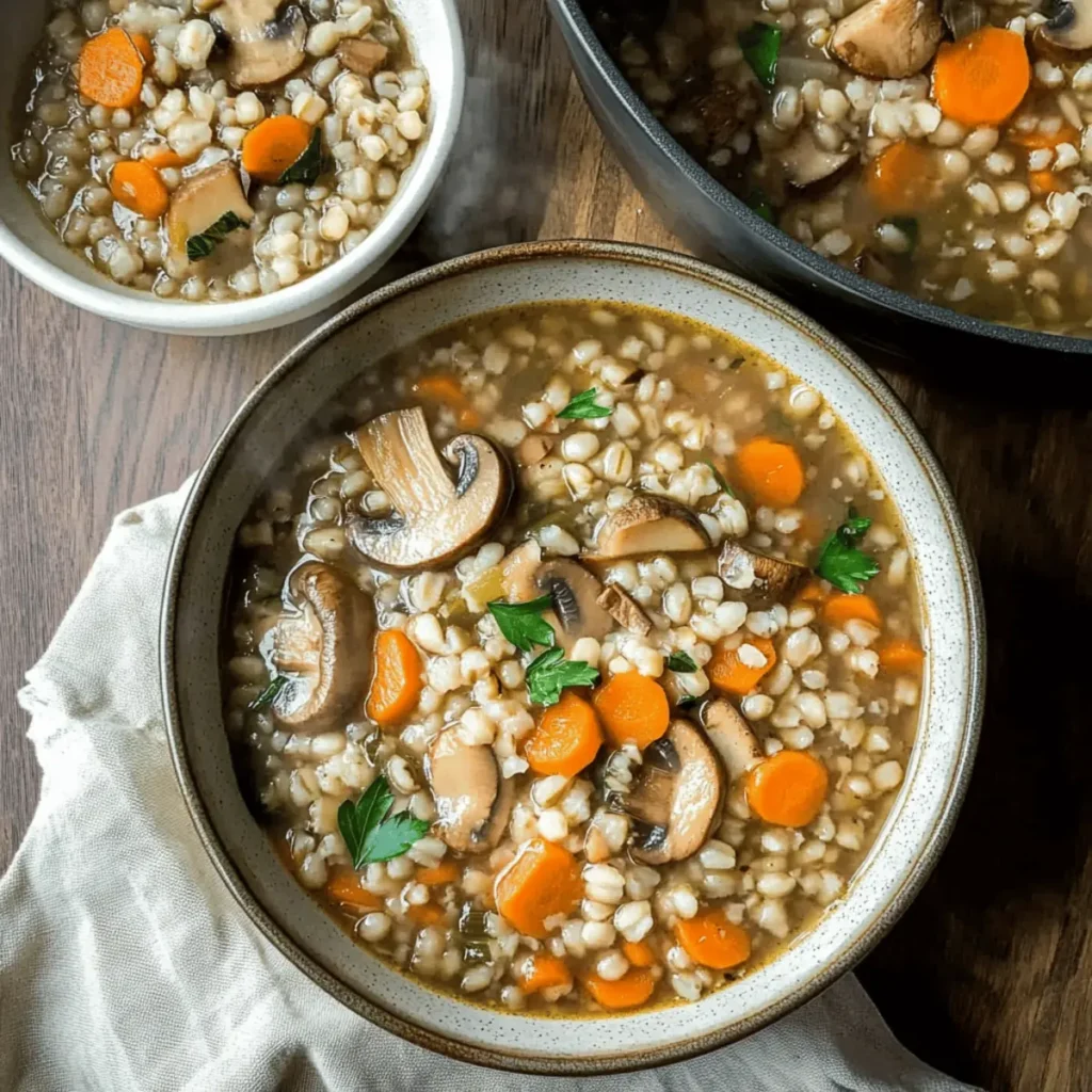 Vegetarian Mushroom Barley Soup