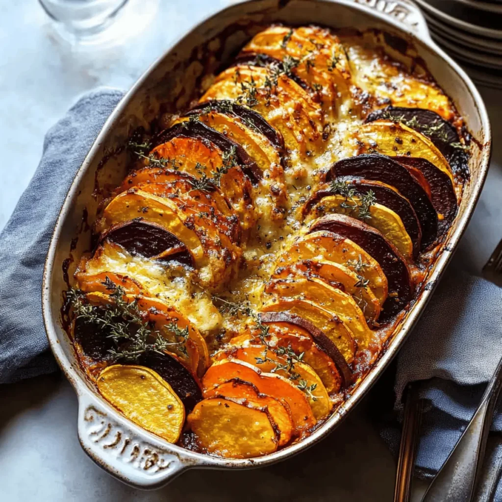 Cheesy Root Vegetable Gratin