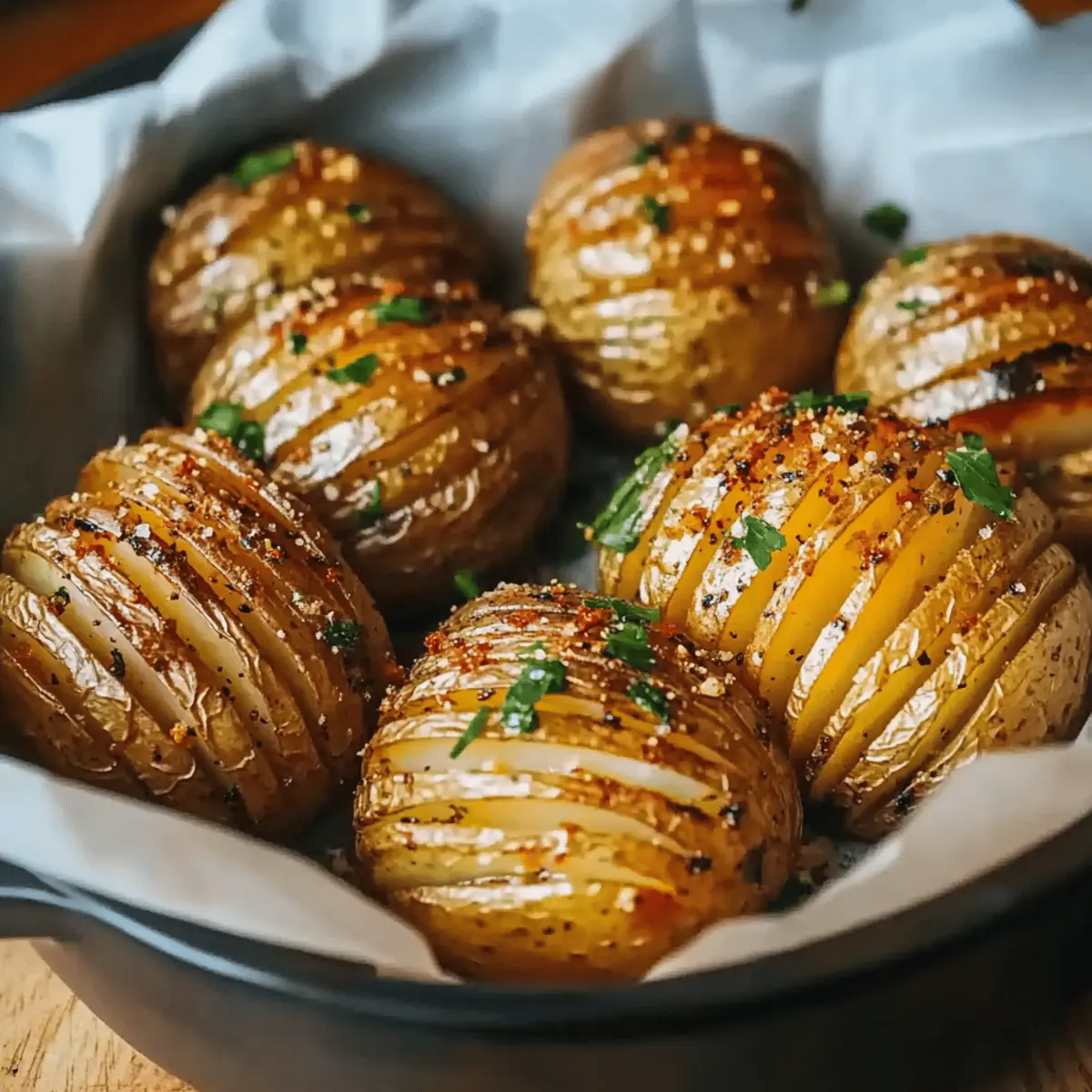Salt & Pepper Mini Hasselback Potatoes