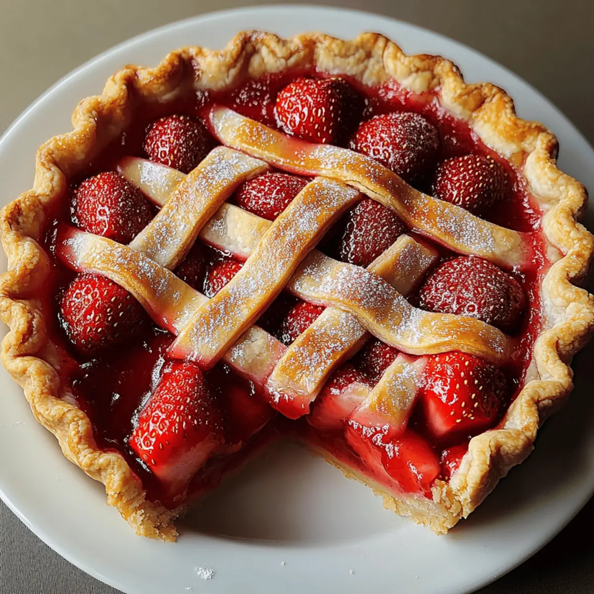 Rustic Sweet Baked Strawberry Pie