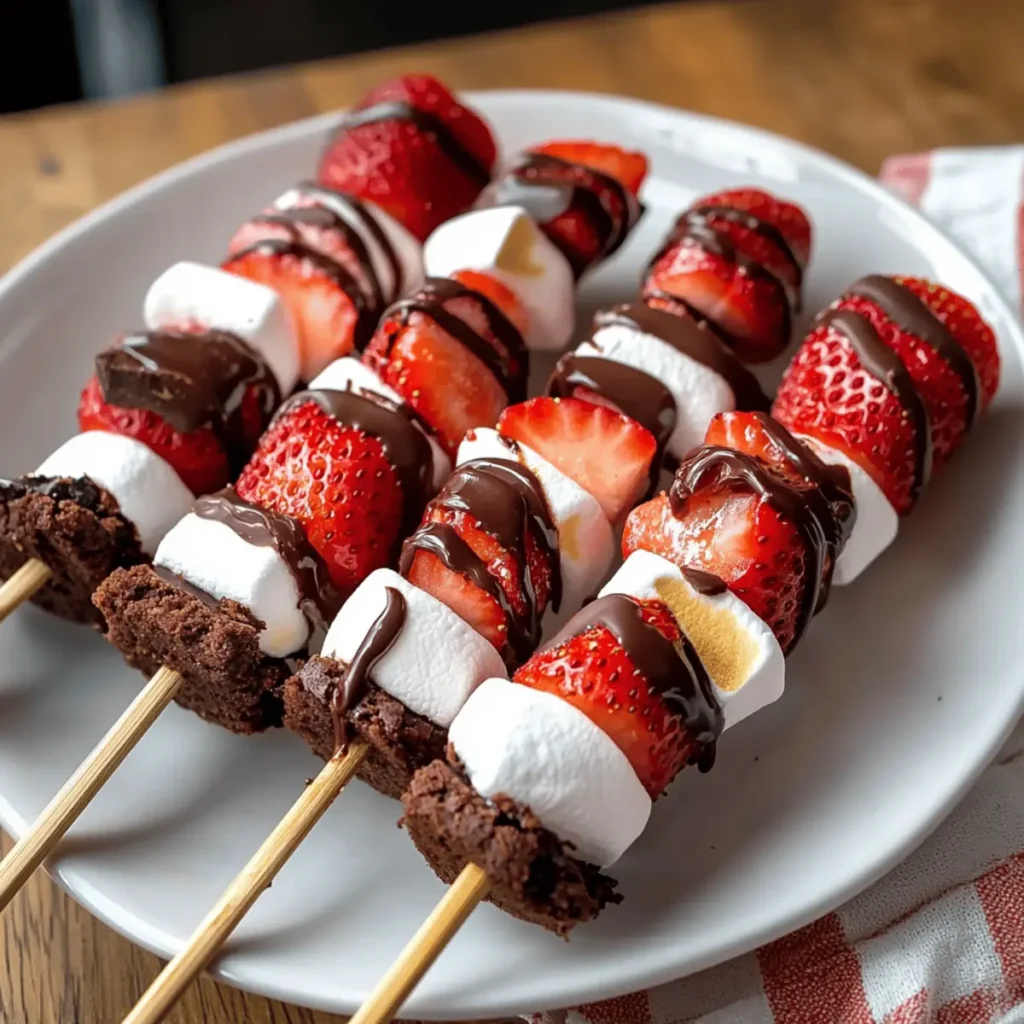 Strawberry Brownie Kabobs