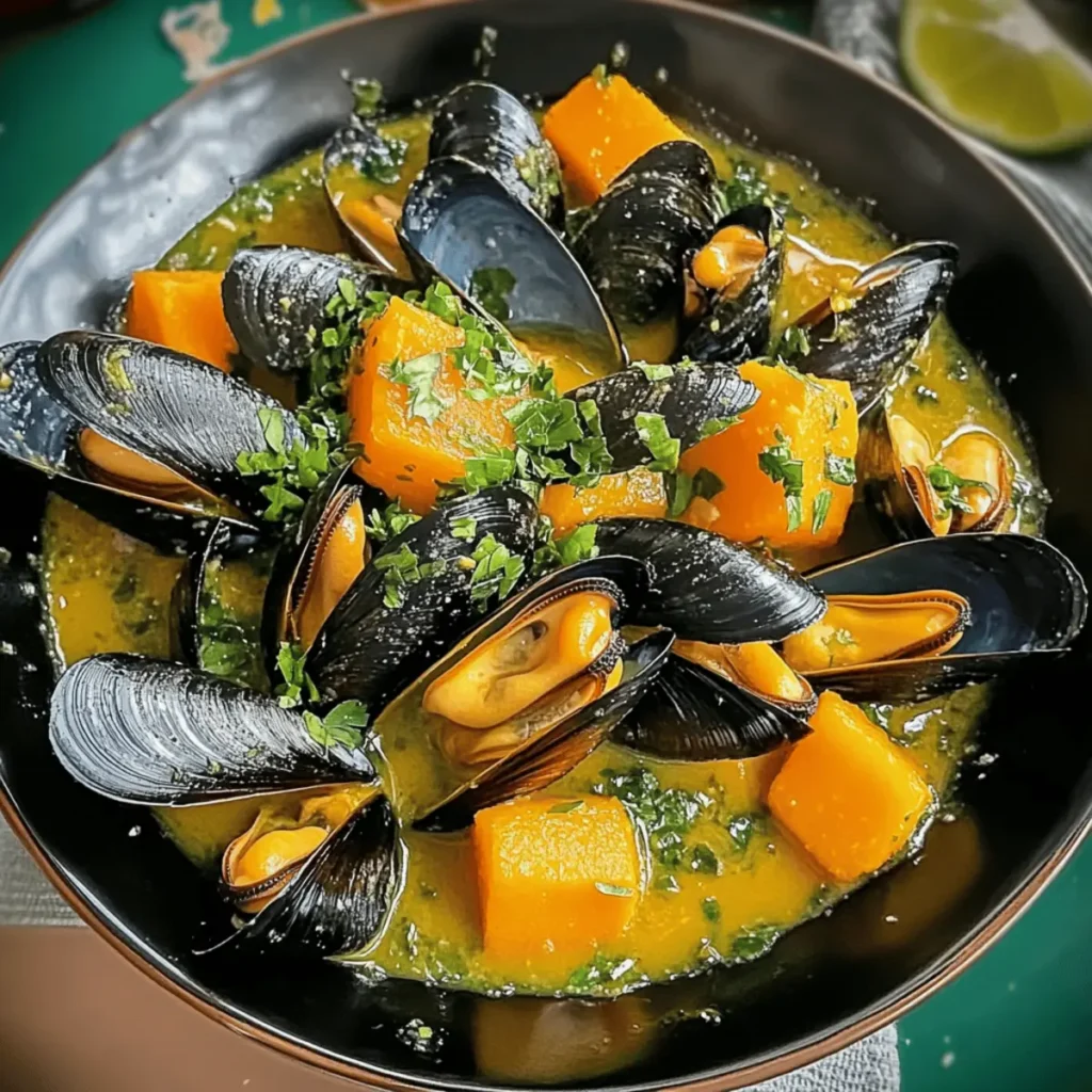 Spicy Curried Mussels