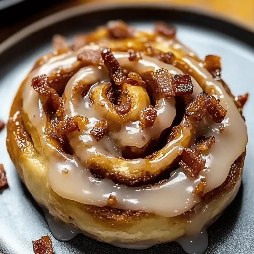 Bourbon Maple Beef Bacon Cinnamon Rolls for Weekend Brunch Bliss