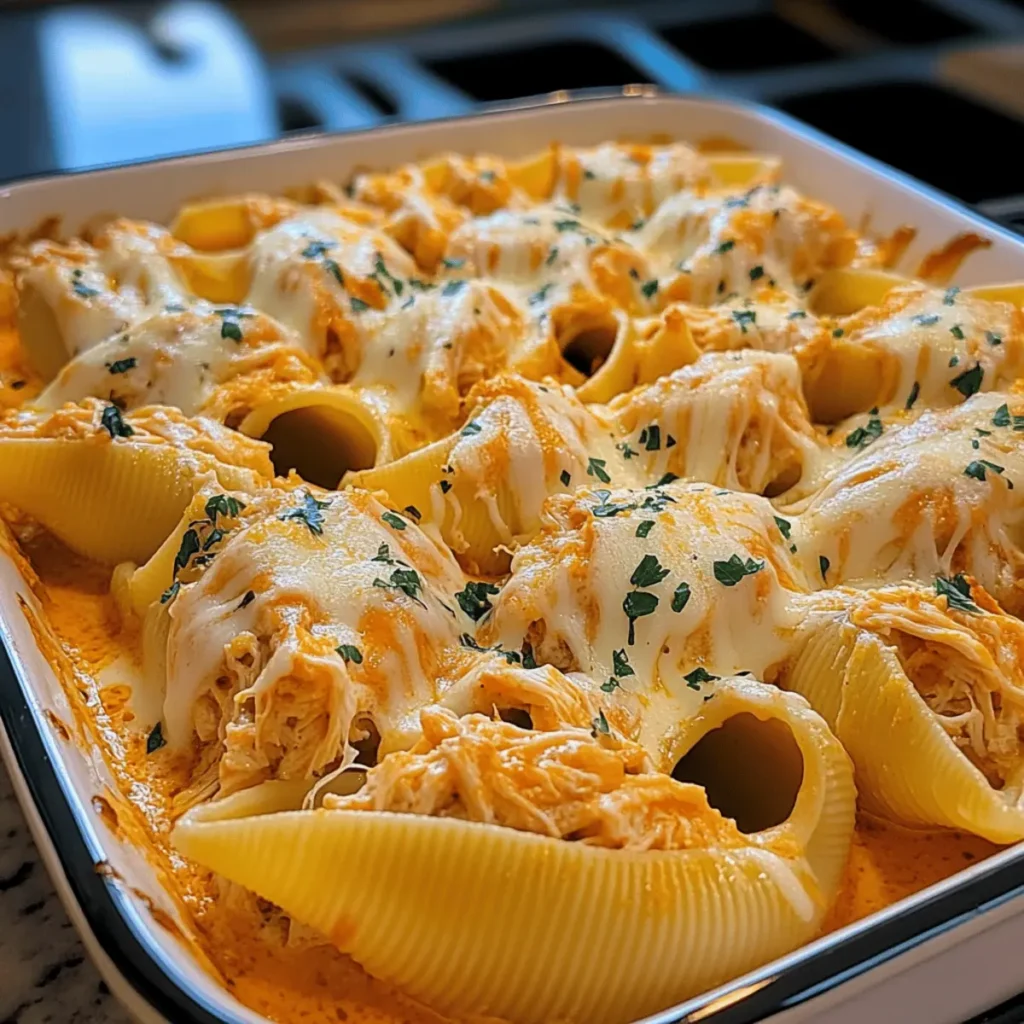 Creamy Buffalo Chicken Stuffed Shells