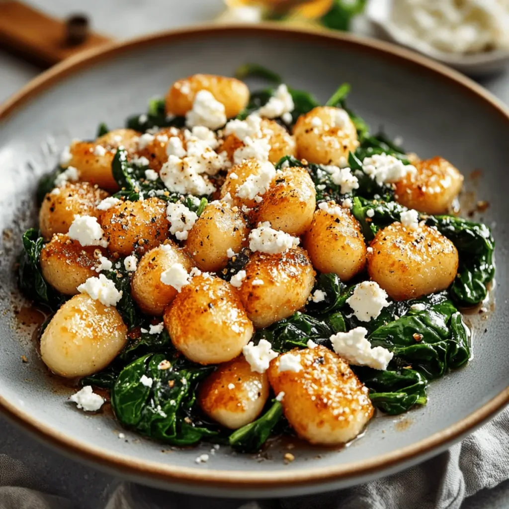 Crispy Gnocchi with Spinach and Feta for Cozy Night In