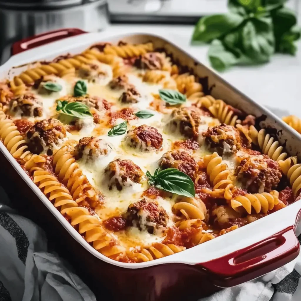Dump and Bake Meatball Casserole