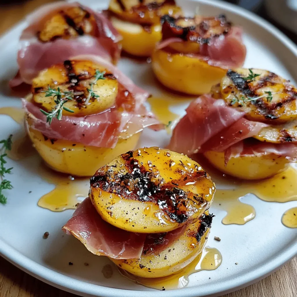 Grilled Apples with Prosciutto and Honey