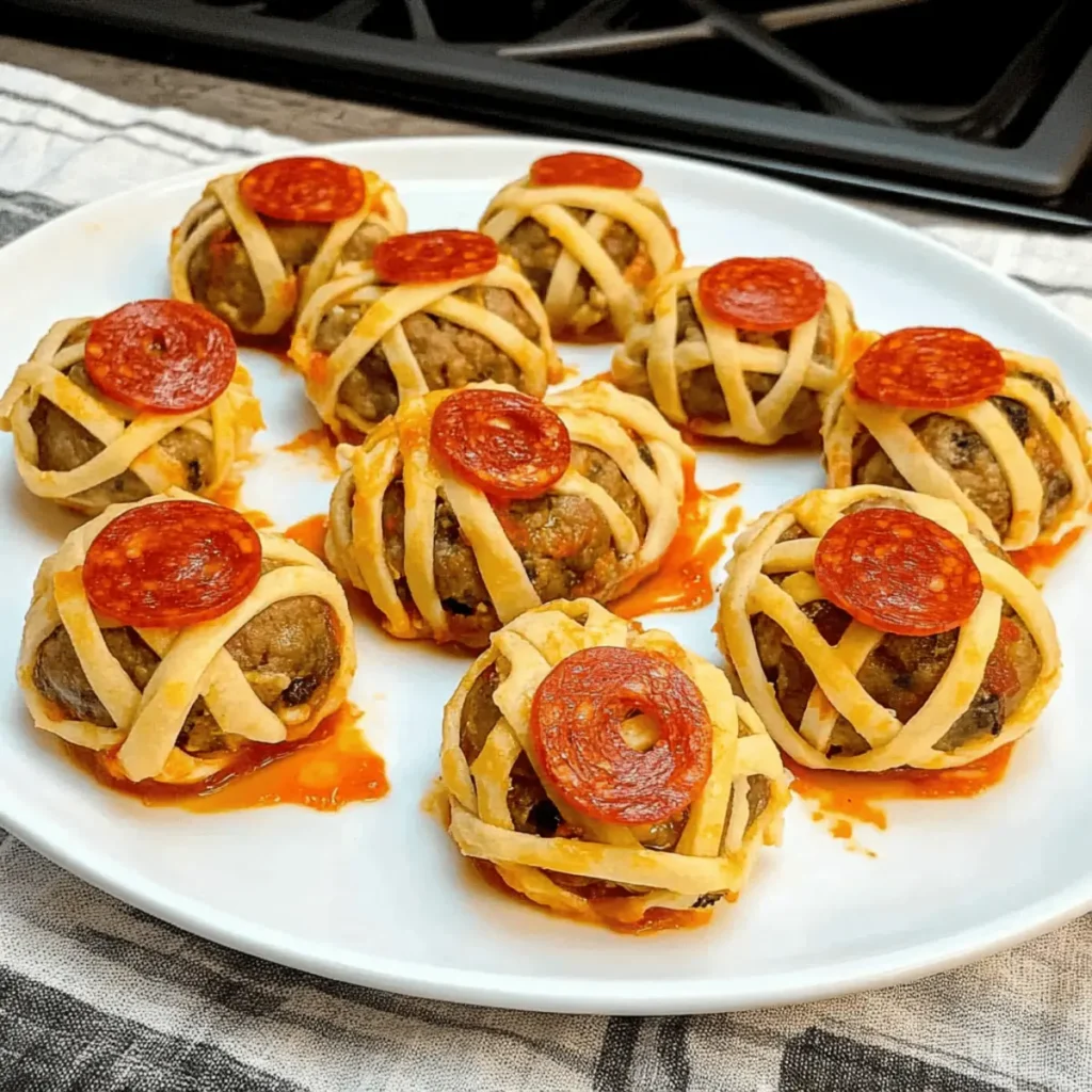 Halloween Mummy Meatballs
