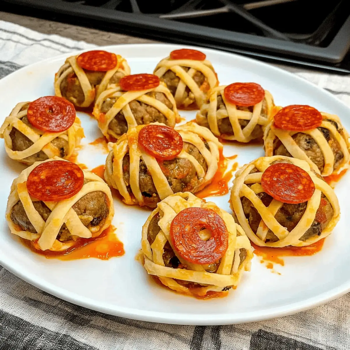 Halloween Mummy Meatballs
