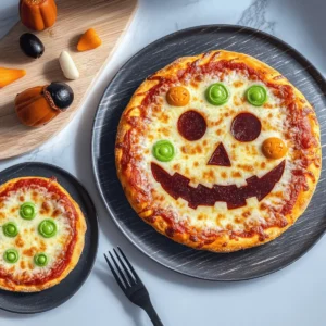 Jack-O-Lantern Halloween Pizza