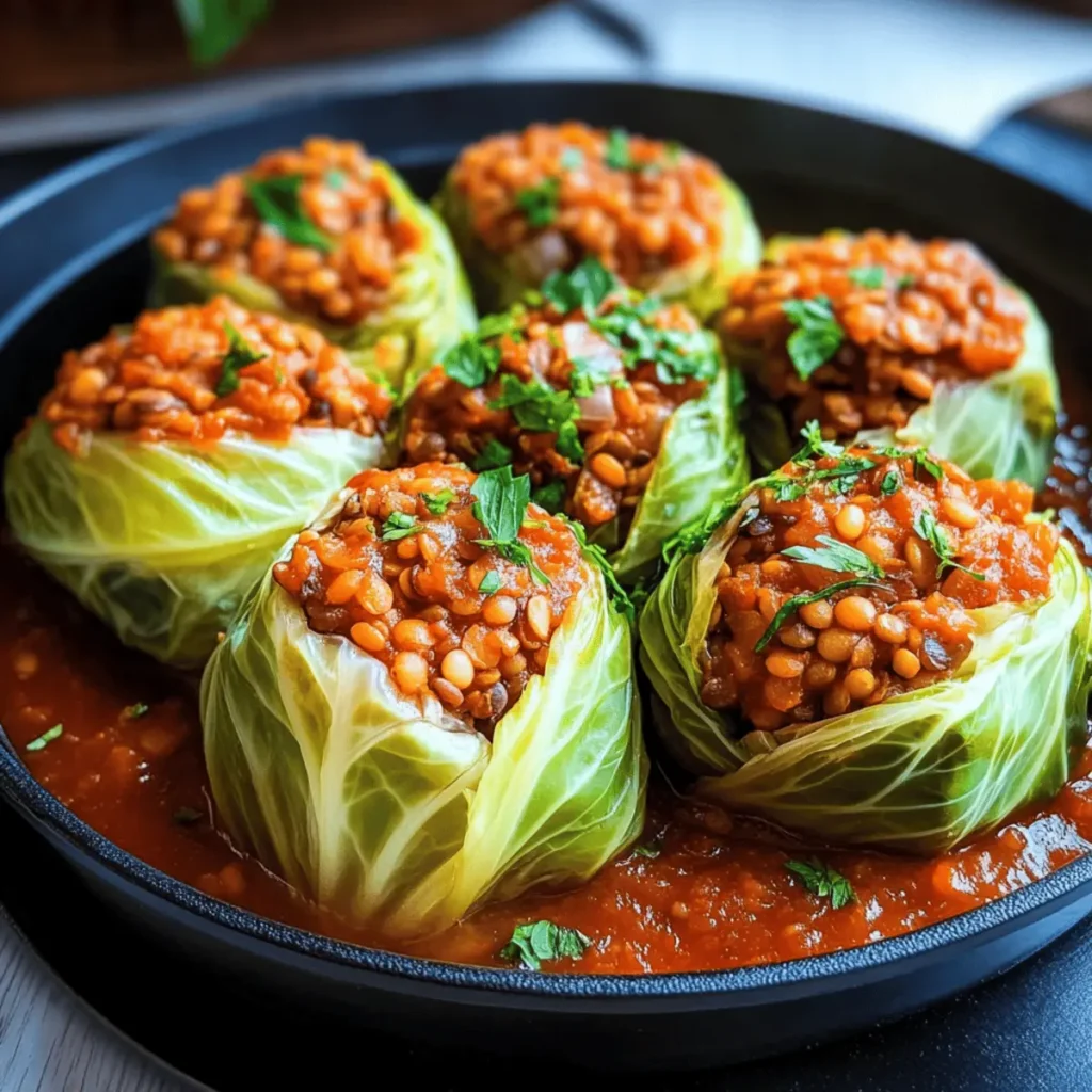 Lentil and Rice Stuffed Cabbage Rolls for Cozy Vegan Nights