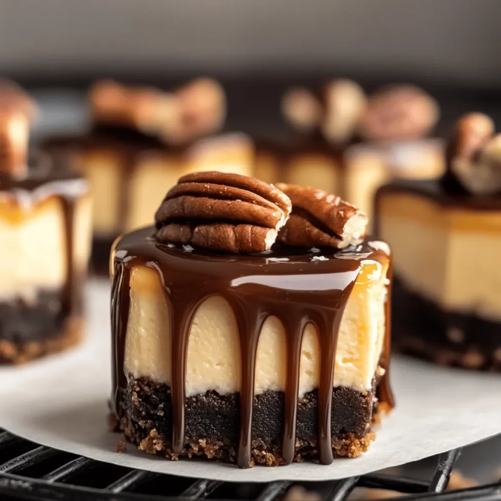 Irresistible Mini Turtle Cheesecakes with Caramel Goodness