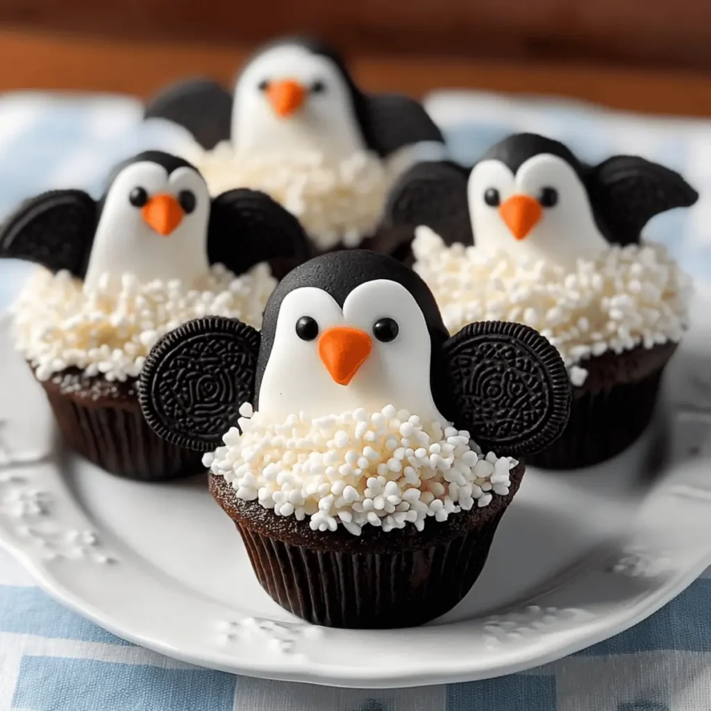 Penguin Cupcakes made with Oreos: Adorable Winter Treats